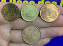 4 Moedas 10 Cent e 5 Centavos de Euro