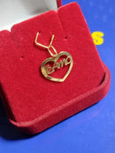 Pingente Coração Ouro 18 Kilates Te Amo Peso 0.50 Grama 25 mm