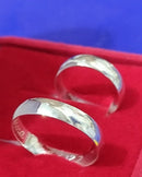 Alianças Lisas Boleadas Prata 950 Namoro 6 mm