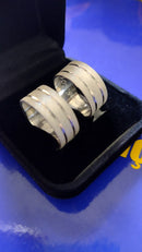 AliançasFosca com Risco Casal Prata 950 Namoro ,Compromisso Noivado 10 mm