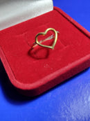 Anel Coração Ouro18 K / 2 Gramas/ Coração 15 Mm
