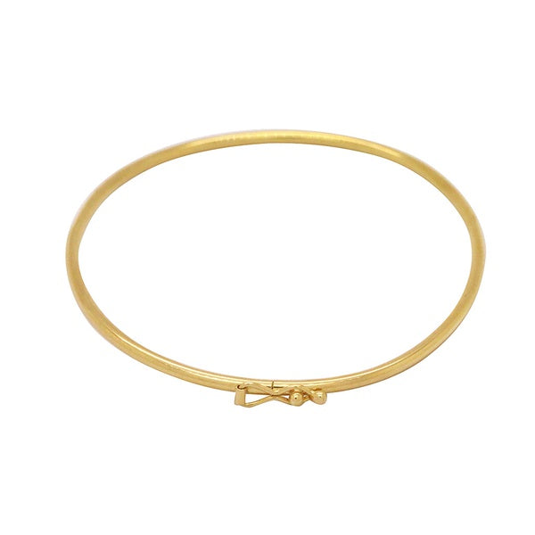Pulseira Bracelete 18 kilates 12 Gramas 6.5 mm Oco Polido liso Trava de Segurança com Fecho