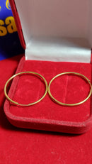 Brincos Argola Ouro 18 Kilates Peso 1.40 Gramas 28 mm x 1 mm