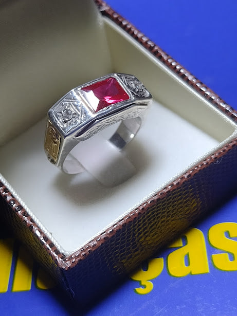 Anel Formatura prata com Simbolo ouro 18k Todos os Cursos
