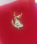 Pingente Borboleta Ouro Branco 18 Kilates com Diamantes 7 mm Peso 0.80 Grama