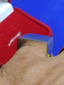 Anel Quadrado Prata 950 topo 20 mm x 20 mm Peso 12 Gramas liso sou com Letras