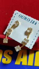 Brincos  Ouro 18 Kilates Amarelo Peso 1 Grama Medidas 18 x 3 mm