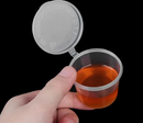 Copos de plástico 25 ML transparente claro alimentos pequenos recipientes molho caixa pacote 15 Potes