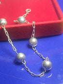 Pulseira Bola Prata 950 Bolas 7 mm Peso 4.40 Gramas 19 Cm