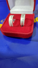 Alianças Compromisso Prata 950 Largura 7 mm Fosca e com Risco no Meio