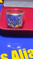 Anel Estrela de Davi Prata 950 20 mm Aberto