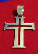 Pingente Cruz Ouro 18 Kilates Peso 4 Gramas 30 mm Maciço Modelo Cruz