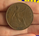 Moeda One Penny 1920 Muito Antiga e Rara Coleção
