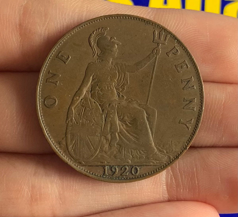 Moeda One Penny 1920 Muito Antiga e Rara Coleção
