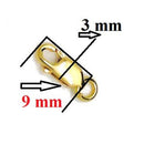 Fecho mosquetão ouro 18 kilates 9 mm x 3 mm peso meia grama ouro 18 kilates salve seu cordão facil de colocar