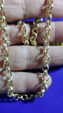 Cordão Ouro 18 Kilates  Elos Português 22 Gramas 6 mm 50 Cm Oco