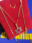 Pingente Ouro 18 Kilates Estrela Davi 0.70 Gramas 15 mm Sem o Cordão