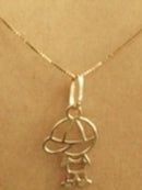 Pingente Menino Em Ouro 18k 750 Maciço 0.40 Gramas 18 mm