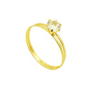 Anel Solitário Ouro 18 Kilates Maciço Peso 1.00 Grama 1 mm