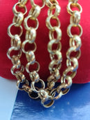 Cordão Elos Português Ouro 18 Kilates 13 Gramas 6 mm Oco