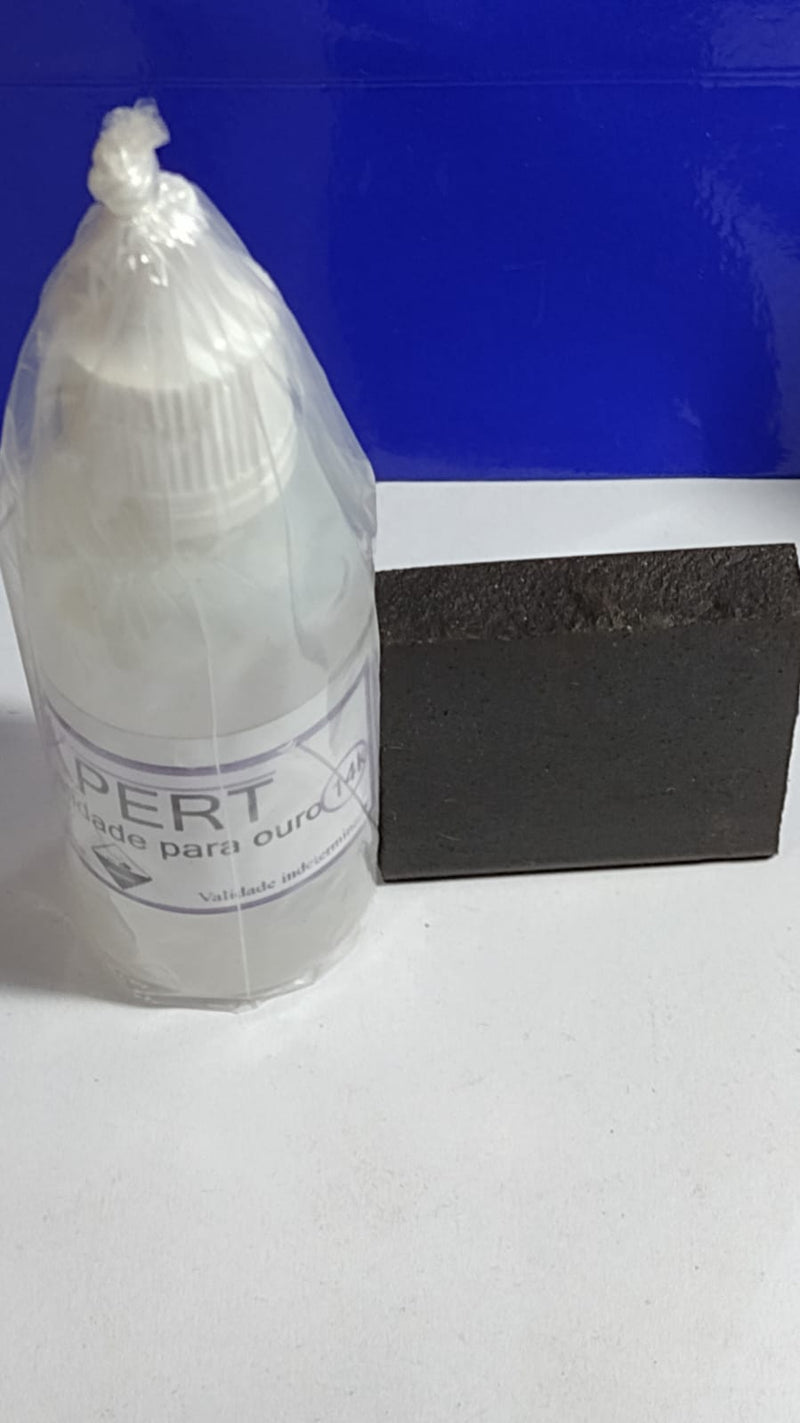 Teste de Ouro 14 Kilates Testa joais em Geral como Corãdão, pulsiira, = 2 Vidro Teste 30 Ml + 2 Pedras 3.80 Cm x 3.80 Cm