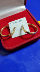 Brincos Ouro 18 Kilates Peso 2,00 Gramas Medidas 19 mmTubo Oco 3 mm