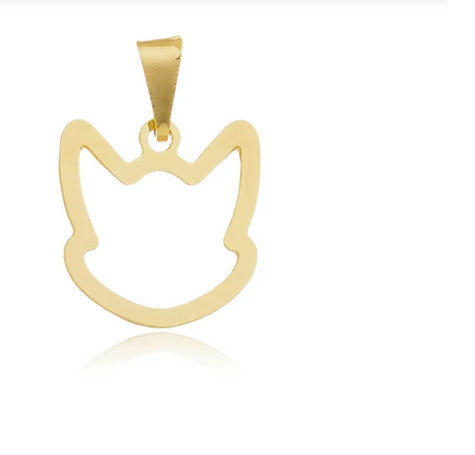 Pingente Gato Ouro 18 k Peso 0.50 Grama 13 mm