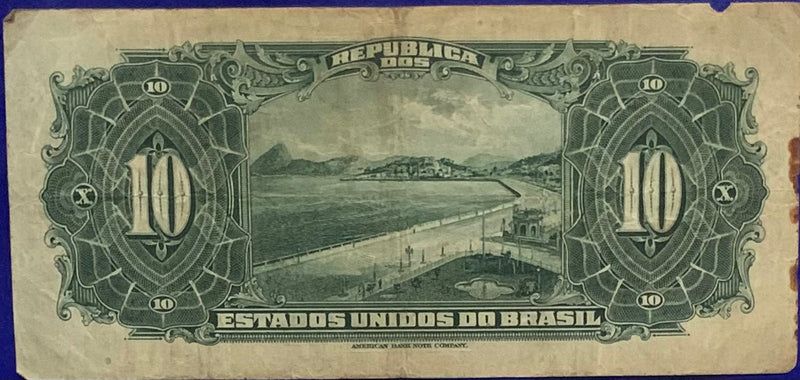 Cédula 10 Mil Cruzeiros República dos Estados Unidos do Brasil Antigas Coleção