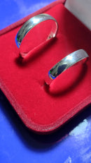 Alianças Namoro Prata 950  Namoro e Cmpromisso 4 mm Lisa Anatômica