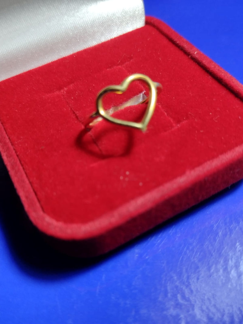 Anel Coração Ouro18 K / 2 Gramas/ Coração 15 Mm