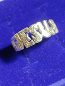 Anel Jesus Prata 950 topo 7 mm Peso 3.40 Gramas Modelos Fosco Lindo anel