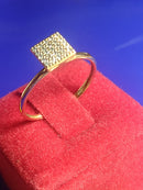 Anel Chuveirinho Brilhantes Ouro 18 Kilates 1.70 Gramas Topo 6 mm x 6 mm