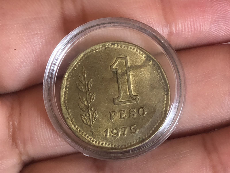 Moeda 1 Peso República Argentina 1975 Na Cápsula