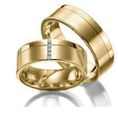 Par Aliança Casamento Ouro 18 Kilates 5 Pedras Brilhante de 1 mm Anatômicas