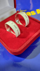 Alianças Compromisso Prata 950 Largura 7 mm Fosca e com Risco no Meio