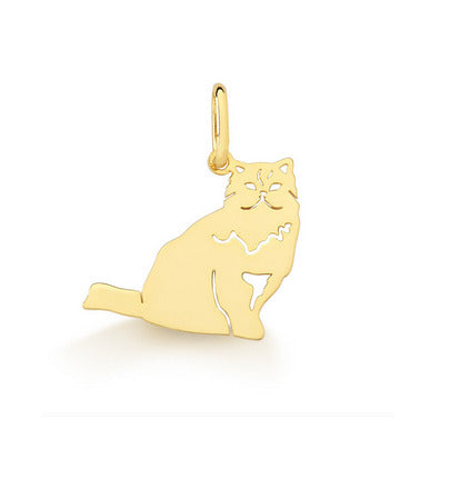 Pingente Gato Ouro 18 Kilates 1.60 Gramas 18 mm