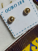 Brinco Bola Ouro 18 Kilates 4 mm