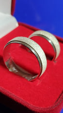 Alianças Prata 950  Namoro e Cmpromisso 6 mm Fosca com Lisa