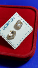 Brinco Ouro 18 Kilates Pedra Zicônia 5 mm