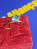 Anel Solitário Zircônia 5 mm Ouro 18 Kilates 0.80 Grama