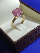 Anel Ouro 18 Kilates Pedra 10 mm Zircônia Peso 3.50 mm