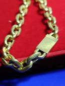 Pulseira Ouro 18 kilates Cadeado 13.00 gramas 8 mm 22 Cm  Fecho Gaveta