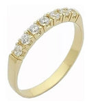 Anel Aparador Meia Aliança Em Ouro 18 Kilates Brilhantes 2 mm Peso 2.20