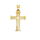 Pingente Cruz Vazada Ouro 18 k Peso 0.50 Grama 12 mm