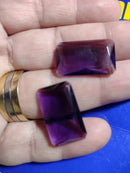 2 Pedras Zircônia Ametista Retangular 20 mm x 15  mm Peso 3.60 Gramas Cada