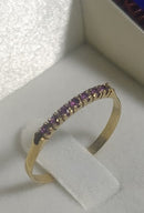 Anel Meia Aliança Rubi Pedra 0.50 mm Peso 1.10 Grama Ouro 18 Kilates