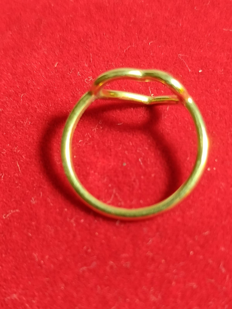 Anel Coração Ouro18 K / 2 Gramas/ Coração 15 Mm