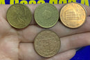 4 Moedas 10 Cent e 5 Centavos de Euro