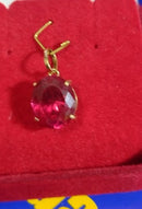 Pingente Rubi Zircônia 10 mm x 12 mm Ouro 18 kilates Peso 2.00 Grama