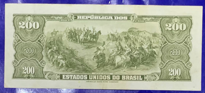 Cédula 200 Cruzeiros Primiera Estampa Nova Antigas Coleção Antigas Coleção LInda Cédula